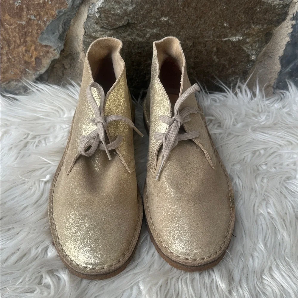 J.Crew MacAlister Ankle Chukka Boots in Metallic Gold Size 8
